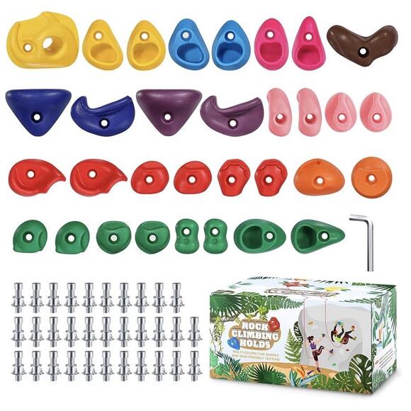 TOPNEW Other - TOPNEW Pack Rock Climbing Holds Climbing Grips for Kids DIY Rock Stone Wall New